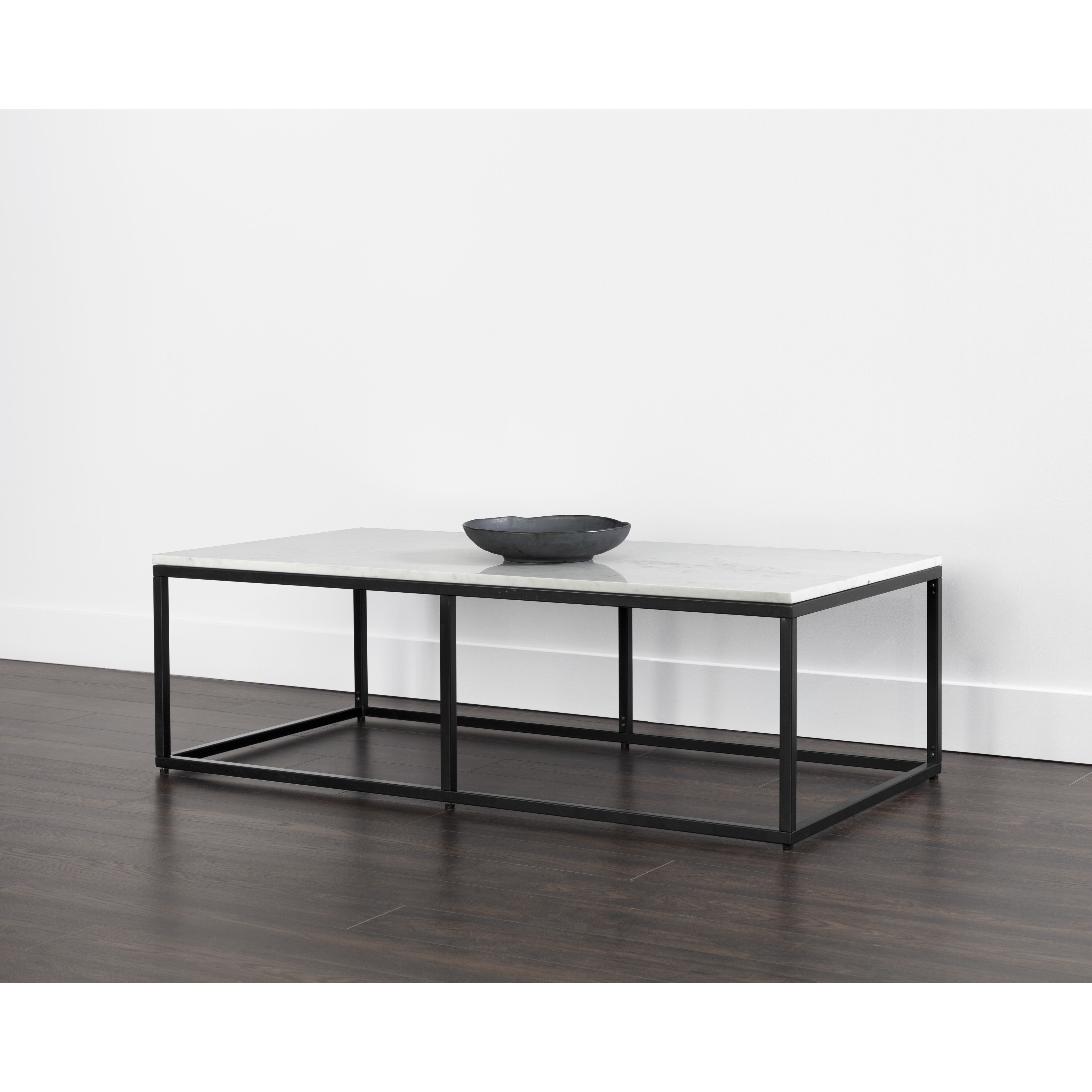 Ellery 60 X 30 inch White / Matte Black Coffee Table